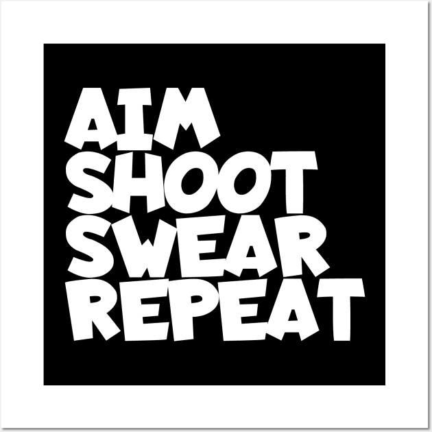 Biliard aim shoot swear repeat Wall Art by maxcode